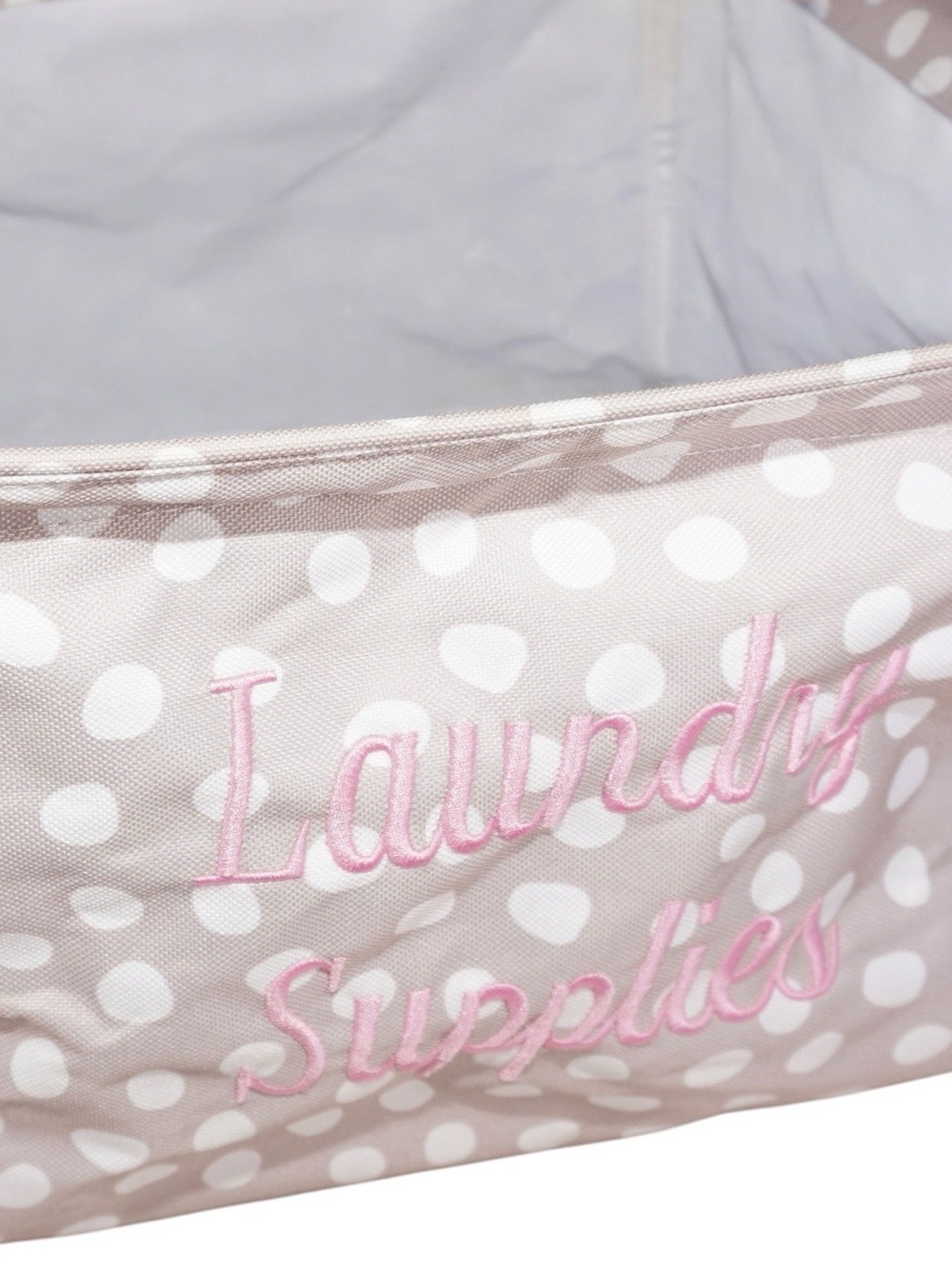 thirty-one Beige Polka Dot Laundry Supplies Caddy with Pink Script - Picture 5 of 10